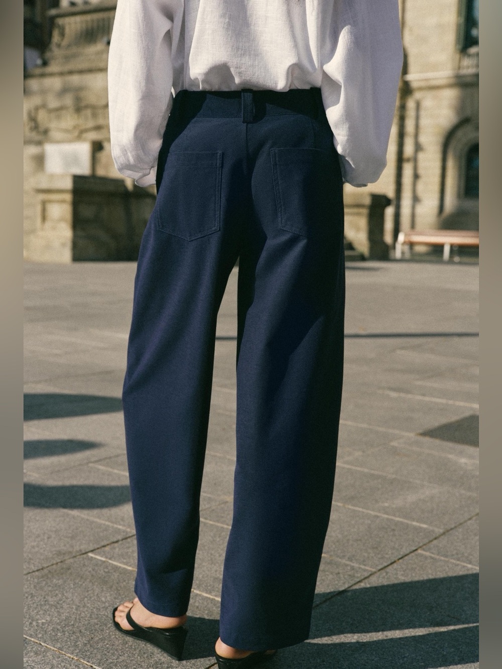 Zara Barrel Pants Ecru White Low Rise Mid Rise Trousers Women’s Sz XS NEW NWT - Picture 5 of 15